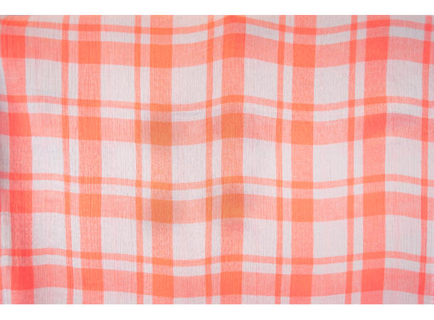 Rutete viskose, 100% Viskose // Oransje & grå