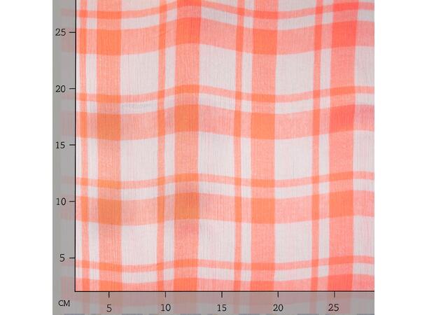 Rutete viskose, 100% Viskose // Oransje & grå