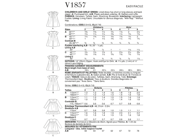 Vogue 1857 - Kjole til barn.