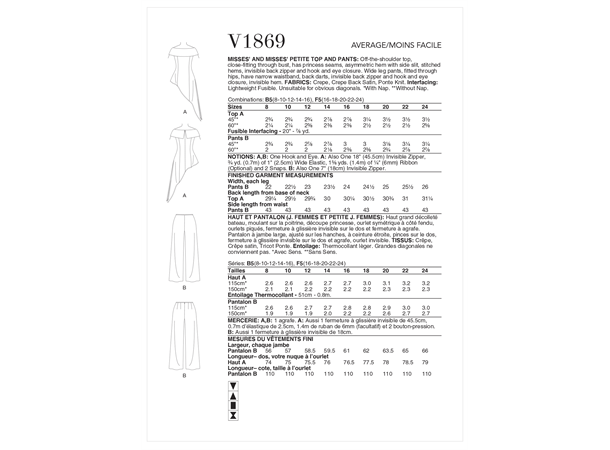 Vogue 1869 - Topp med bukser B5 (8-10-12-14-16)