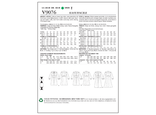 Vogue 9076 - Kjole.