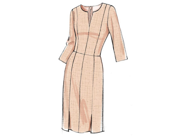 Vogue 9167 - Kjole med prinsessesøm.