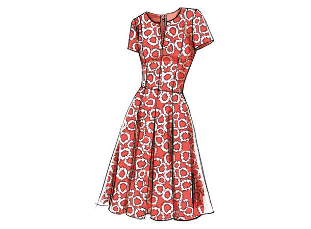 Vogue 9167 - Kjole med prinsessesøm.