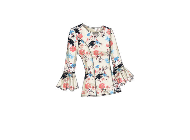 Vogue 9243 - Topp med vide ermer.