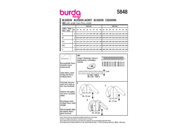 Burda 5848 - Jakke