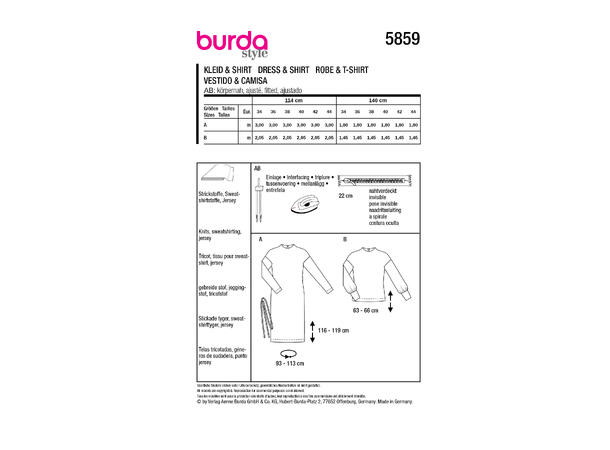 Burda 5859 - Kjole og Genser