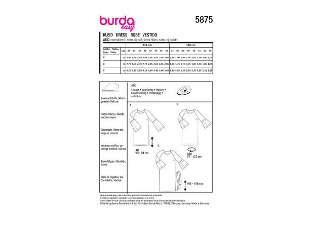 Burda 5875 - Kjole
