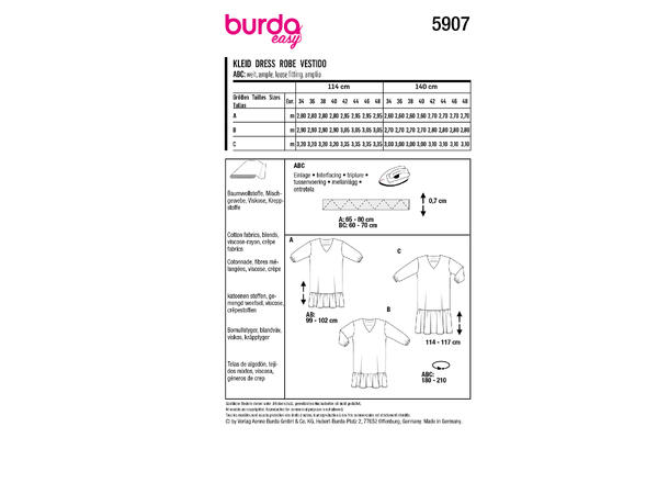Burda 5907 - Kjole