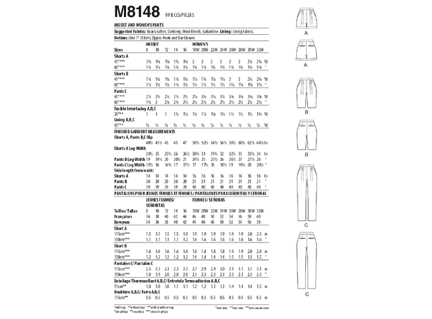 McCall's 8148 - Bukse & Shorts.
