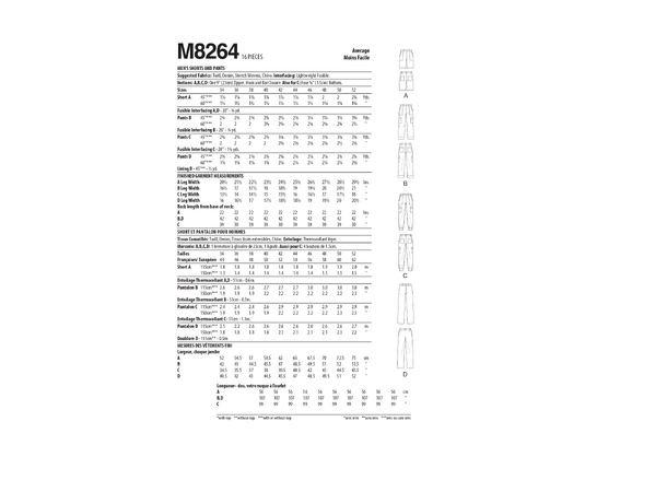 McCall's 8264 - Bukse og bermudashorts til herre.