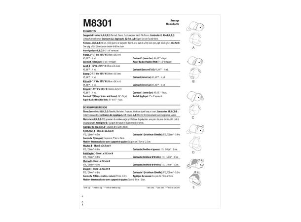McCall's 8301 - Kosedyr.