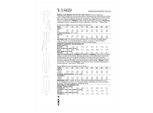 Vogue 1869 -Topp med bukse.