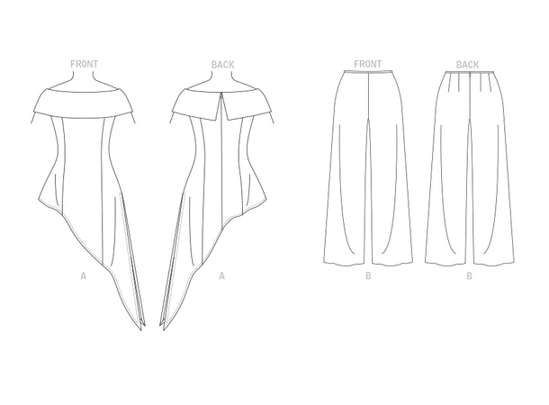 Vogue 1869 -Topp med bukse.