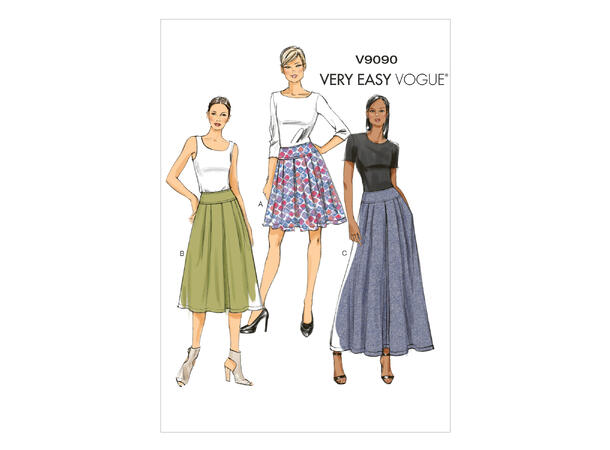 Vogue 9090 - Plissert skjørt.