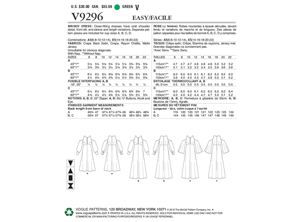 Vogue 9296, Kjole