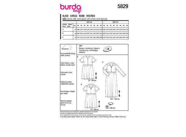 Burda 5829 - Kjole