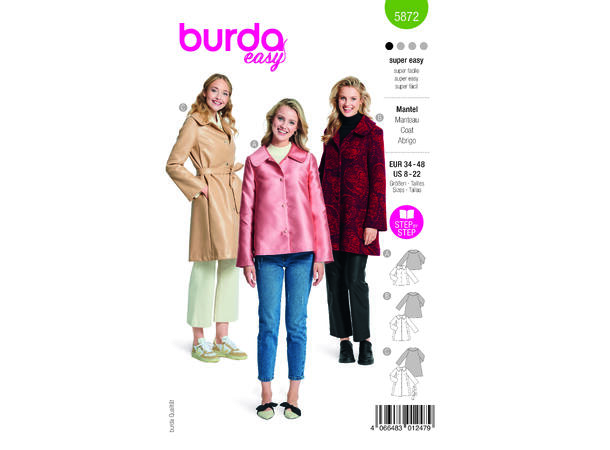 Burda 5872 - Jakke, kåpe/frakk