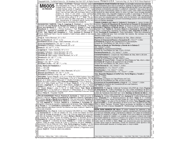 McCall's 6005 - Dukkeklær.