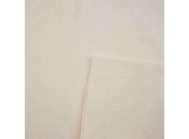 Rundstrikket smal ribb, ecru, kremfarget