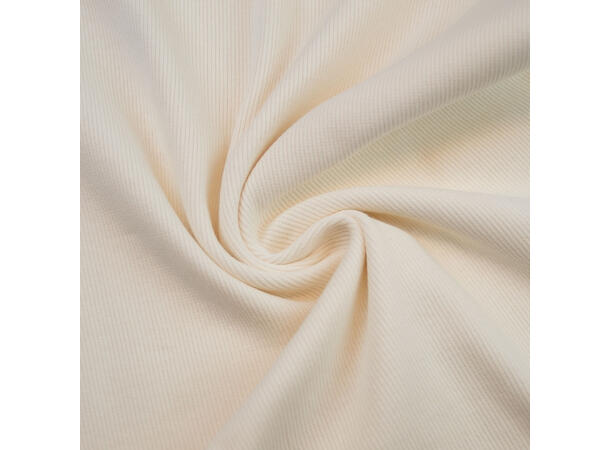 Rundstrikket smal ribb, ecru, kremfarget