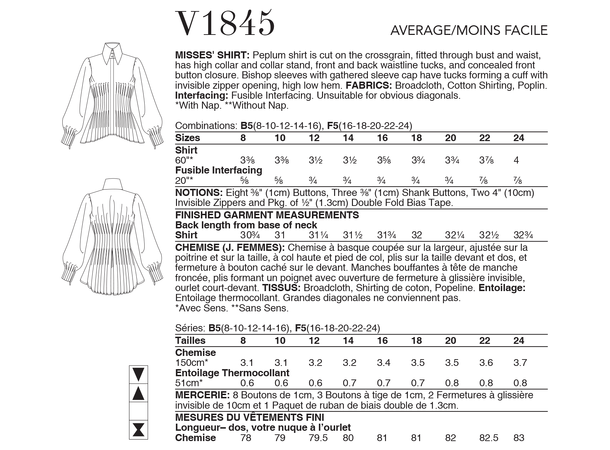 Vogue 1845 - Skjorte.