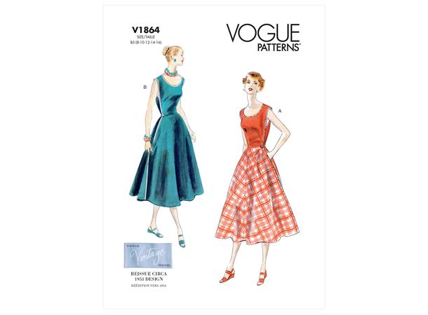 Vogue 1864 - Vintage omslagskjole B5 (8-10-12-14-16)