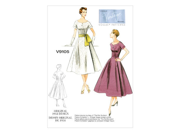 Vogue 9105 - Vintage kjole.