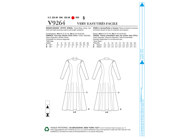 Vogue 9264 - Kjole A5 (6-8-10-12-14)