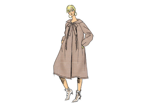Vogue 9340 -Kåpe med hette.