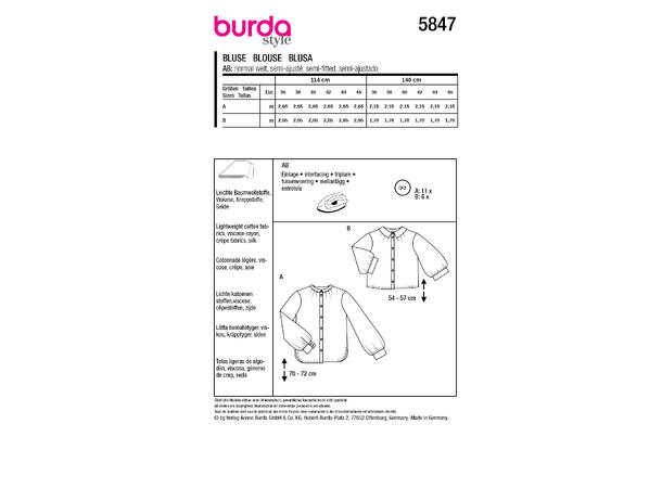 Burda 5847 - Bluse