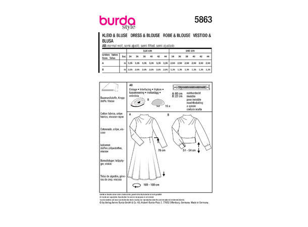 Burda 5863 - Kjole og Genser