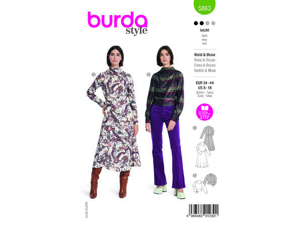 Burda 5863 - Kjole og Genser