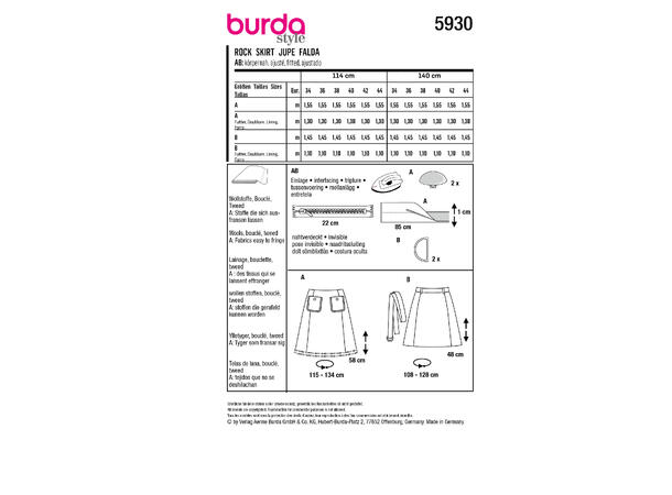 Burda 5930 - Skjørt