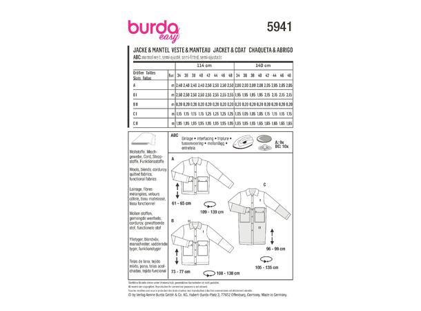 Burda 5941 - Jakke & Kåpe