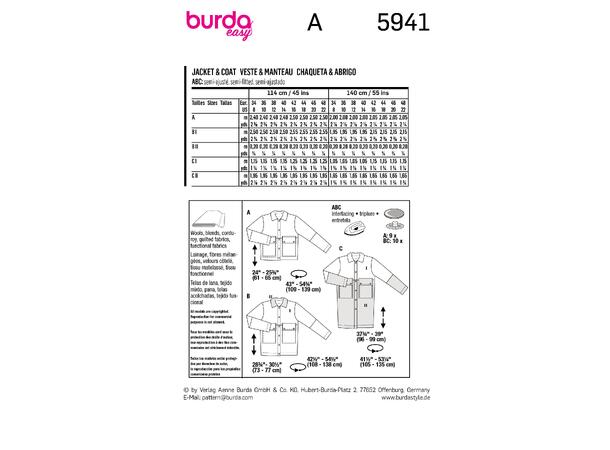Burda 5941 - Jakke & Kåpe