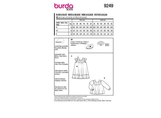 Burda 9249 - Kjole og Bluse