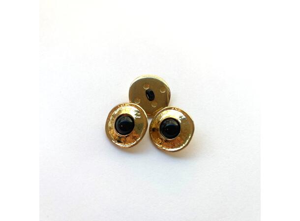 Gullknapp, Sort perle 23mm