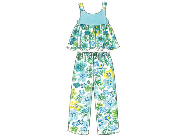 McCall's 6017 - Kjole, topp, shorts og bukse til barn.
