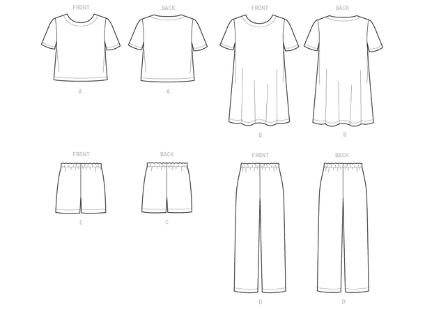 McCall's 8160 - Kjole, topp, shorts og bukse.
