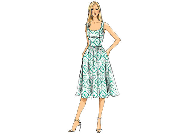 Vogue 9100 - Kjole med prinsessesømmer.