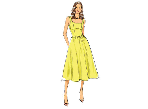 Vogue 9100 - Kjole med prinsessesømmer.