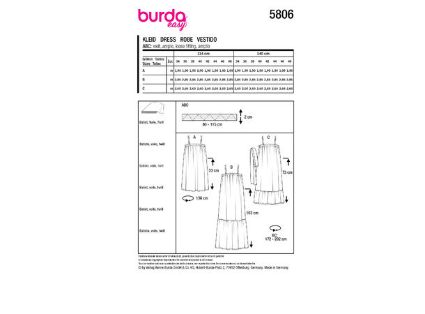 Burda 5806 - Kjole