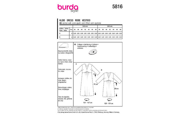 Burda 5816 - Kjole