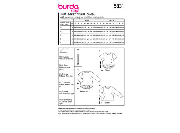 Burda 5831 - Topp