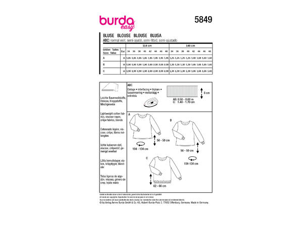 Burda 5849 - Genser