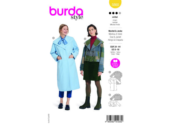 Burda 5860 - Kåpe og Jakke
