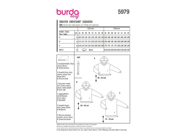 Burda 5979 - Hettegenser