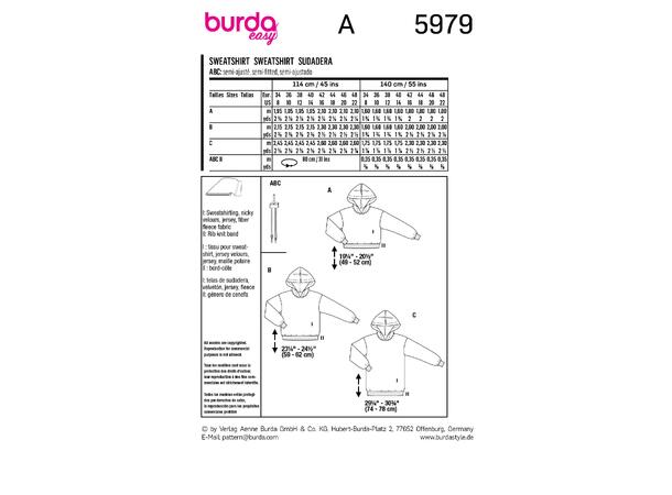 Burda 5979 - Hettegenser