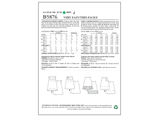 Butterick 5876- kjole