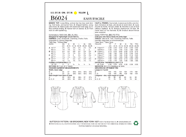 Butterick 6024, topp